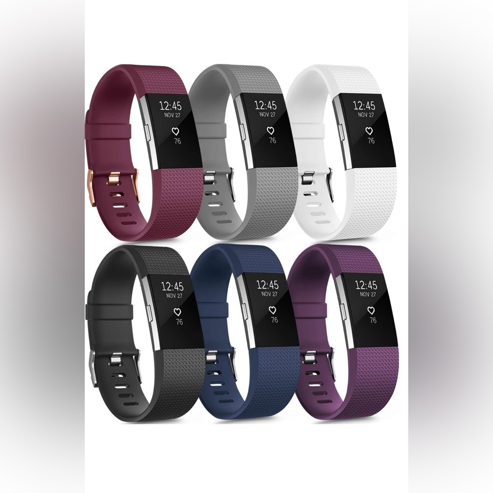 6 Pack Sport Bands Compatible with Fitbit Charge 2 Bands,for Women Men Small
